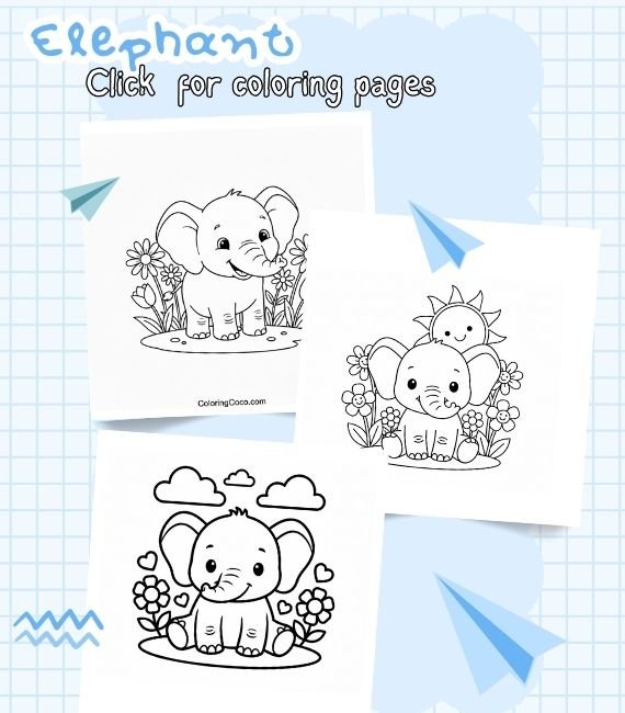 Elephant Coloring Pages (Free PDF Printables)