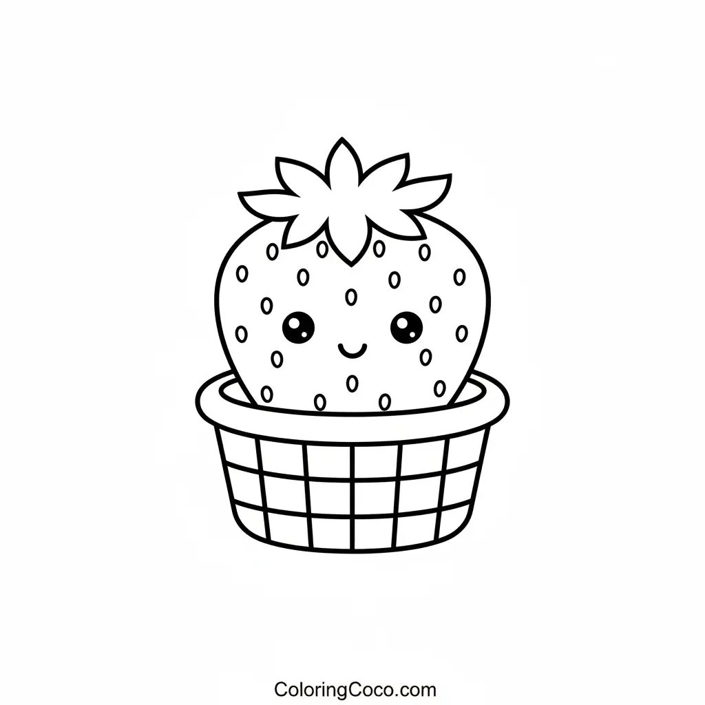 Cute Strawberry in basket