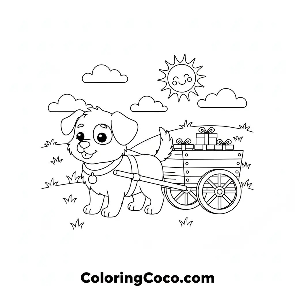 Dog pulling cart