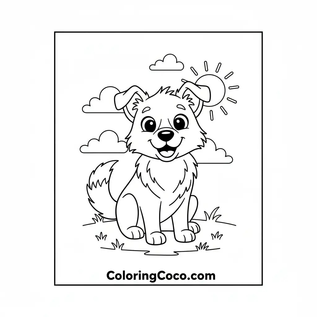 Dog sitting under sun