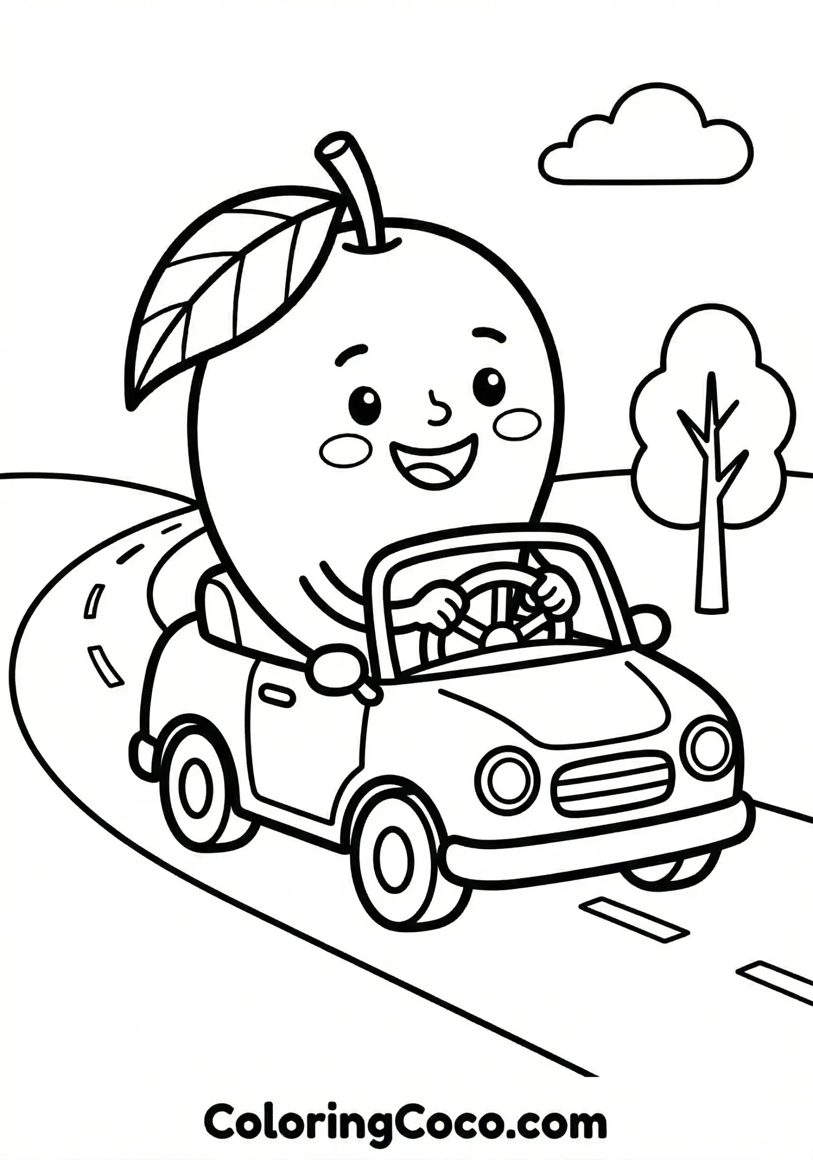 Mango driving a car