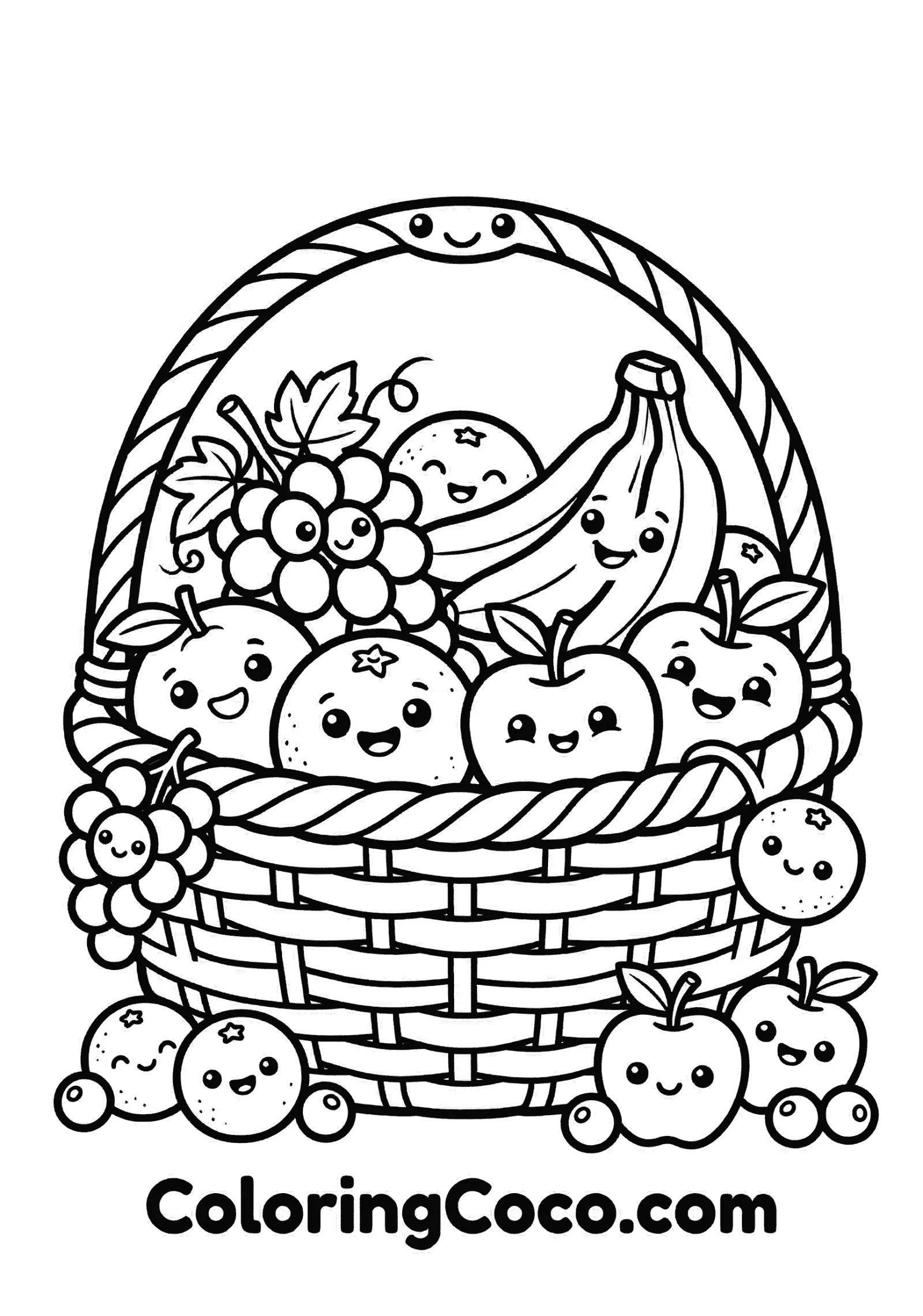 Overflow cute fruits in basket
